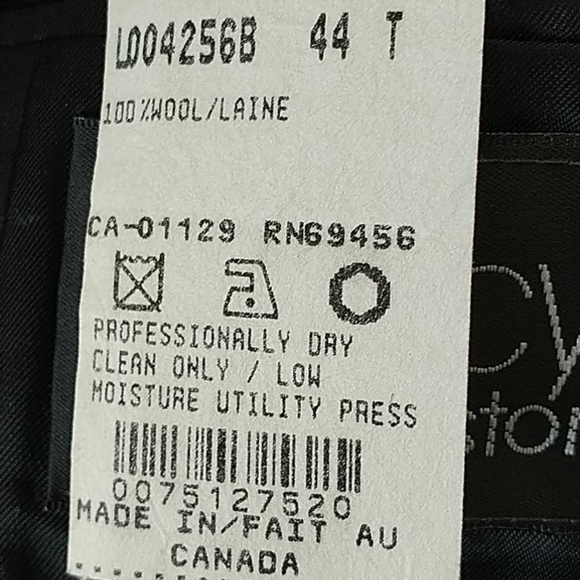 Macy's Men's Store Kasper, Black Blazer 44T - Picture 5 of 8